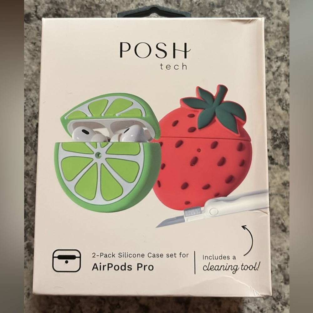 Lime and Strawberry Silicone Earbud Case Set for AirPods Pro